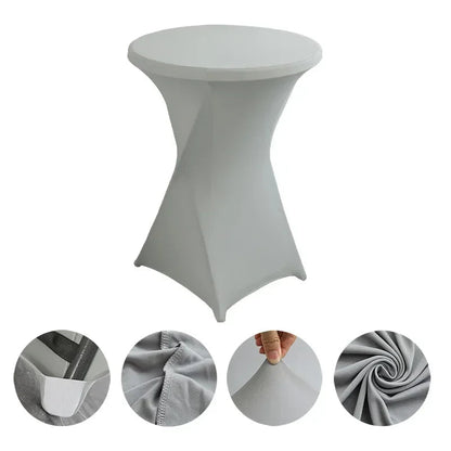Wedding Birthday Party Decoration Cocktail Spandex Table Covers Round Cloth High Bar Banquet Hotel  Show Solid Colour Good Vibrations
