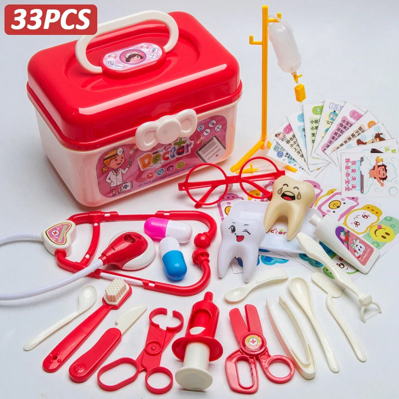 Doctor Set For Kids Pretend Play Girls Role-playing Games Hospital Accessorie Medical Kit Nurse Tools Bag Toys For Children Gift Good Vibrations