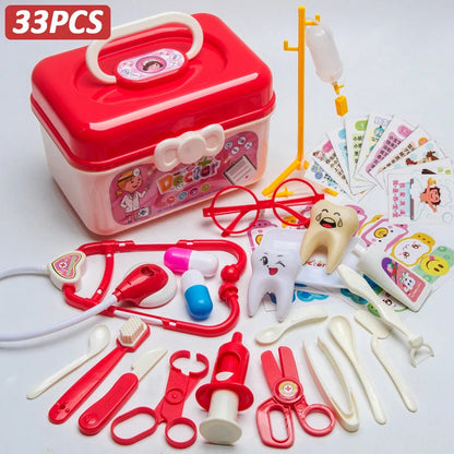 Doctor Set For Kids Pretend Play Girls Role-playing Games Hospital Accessorie Medical Kit Nurse Tools Bag Toys For Children Gift Good Vibrations