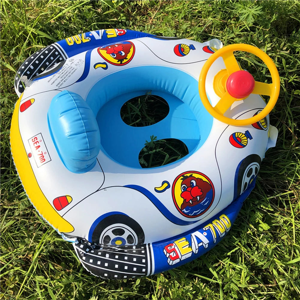 Inflatable Swimming Rings Baby Water Play Games Seat Float Boat Child Swim Circle Fun Pool Bathtub Beach Party Summer Water Toy Good Vibrations