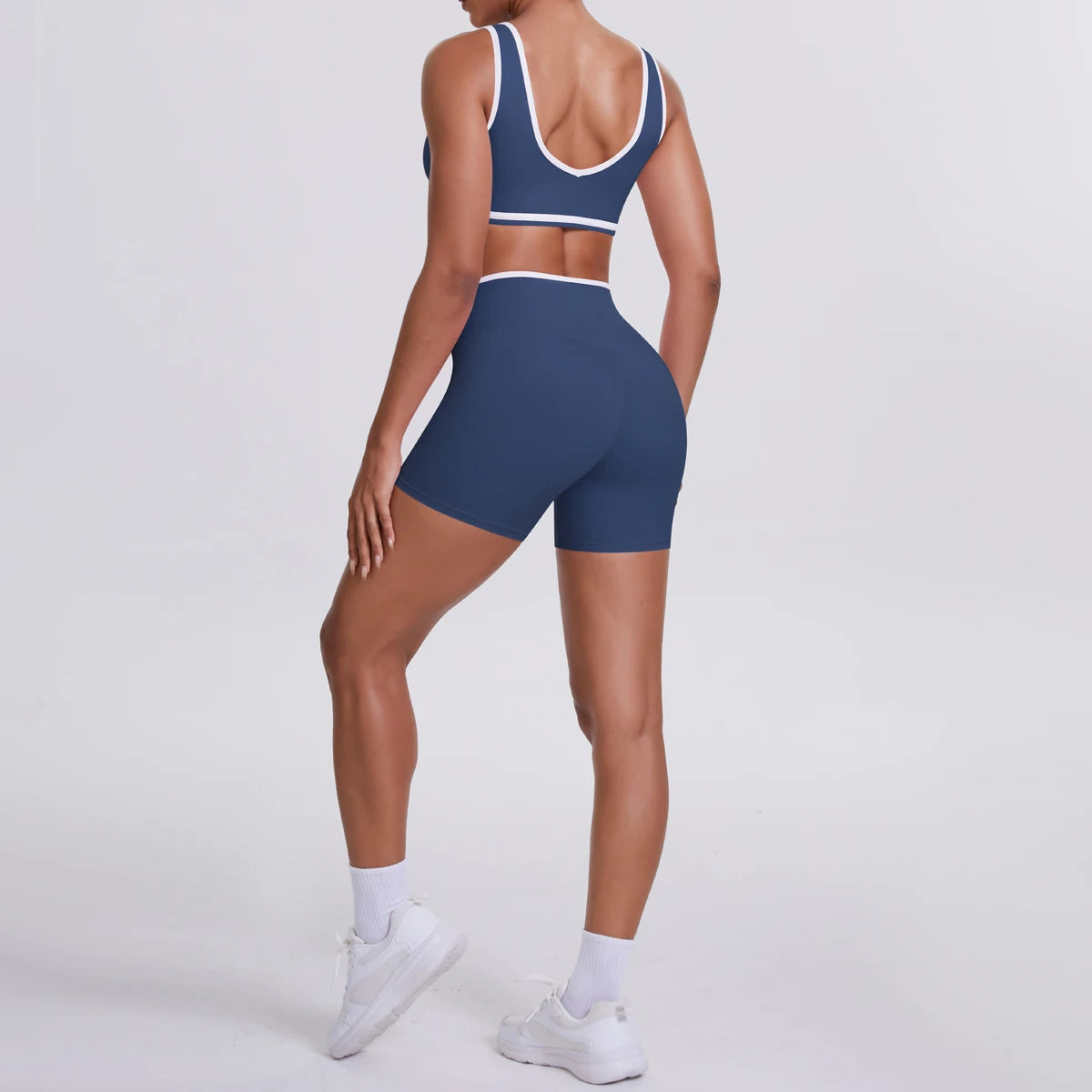 Women Two Piece Gym Workout Set Female Bra Yoga Sets 2ps Shorts Fitness Wear Women Quick-Dry Camisole Sports Bra Suits Good Vibrations