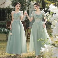 Tulle Bridesmaid Dresses Elegant With Bow Wedding Party Dress Multiple Styles A-line Plus Size Long Dress Customized Good Vibrations