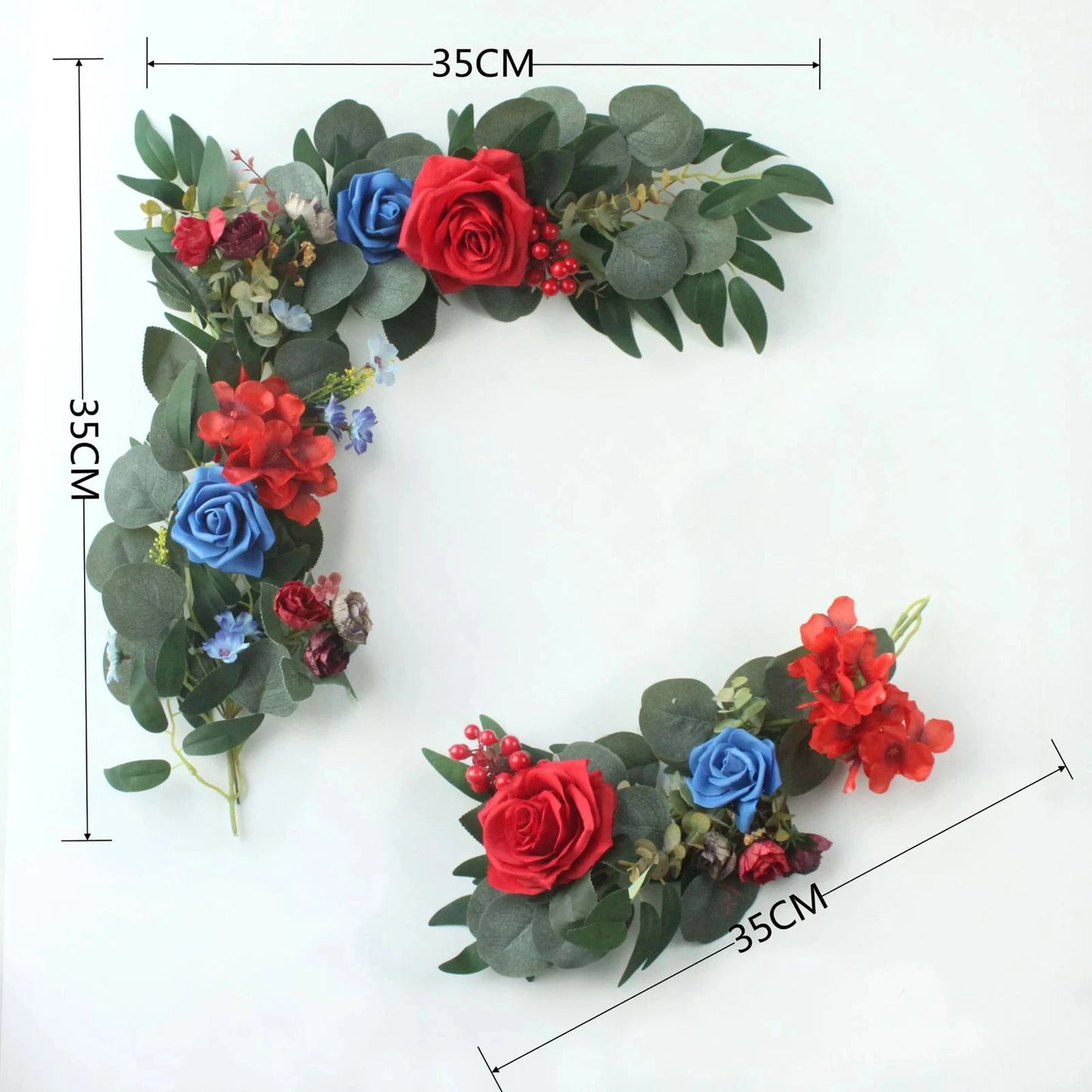 Large 2Pcs Artificial Flower Swag Floral Swag Garland Wedding Arch Flowers Kit for Sign Rustic Artificial Floral Swag Arch Decor Good Vibrations