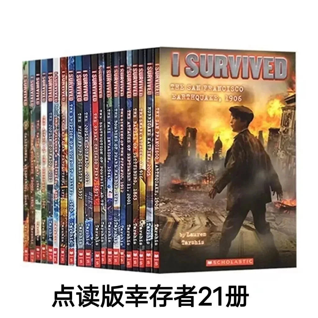 22 Books/Set I Survived English Reading Books Disaster History Survival Novel Escape Guide Children's Science Chapters Books Good Vibrations