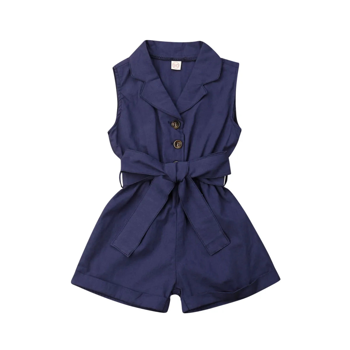 Fashion Kids Baby Girls Clothes Sleeveless Bow-tie Waist Playsuits Outfits Summer Sunsuit Overall Children Clothing Good Vibrations