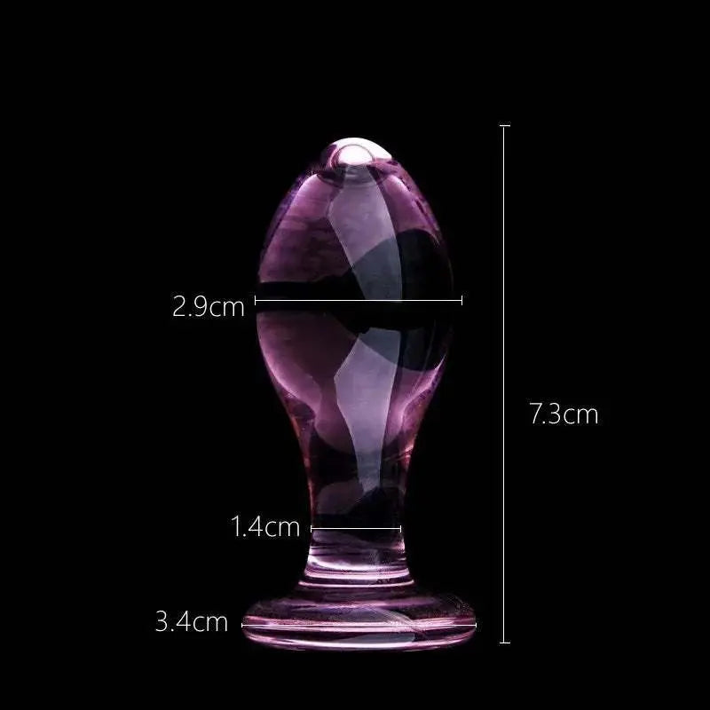 Pink Crystal Glass Butt Plug for Women's Anal and Pleasure