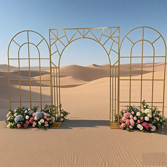 Large Party Decoration Metal Dome And Square Top Arch Prop Forest Wedding Scene Background Screen Birthday Stage Outdoor Decor Good Vibrations