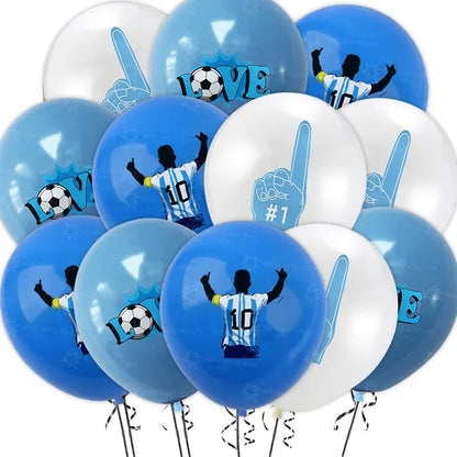 Soccer Party Supplies Superstar Messi Football Birthday Party Decoration Disposable Tableware Tablecloth Plates Cup Backdrop Good Vibrations
