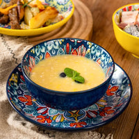 Ceramic Tableware Set Three-Piece Household Rice Bowl Plate Spoon Set Restaurant Hot Pot Barbecue Shop Commercial Good Vibrations