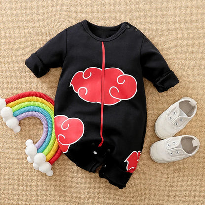 Newborn Baby Anime Cape Style Children Long Sleeve Cotton Bodysuit, Cute Kids Boys Girls Romper Good Vibrations
