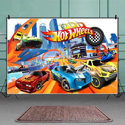 Car Kids Birthday Party Decoration Boys Birthday Supplies Paper Cup Plate Cutlery Cars Balloons Cake Flag Party Children's Gifts Good Vibrations