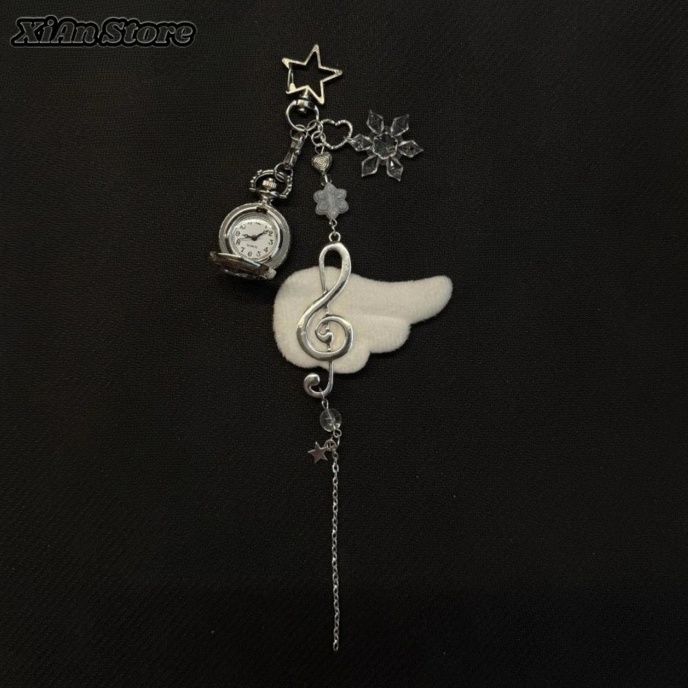 Original Hollow Heart Pocket Watch Chain keychain Design Steampunk Clock Vintage Necklace Pendant Jewelry Watch Men Women Gift Good Vibrations