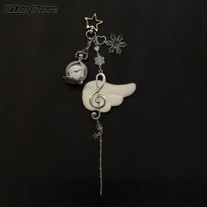 Original Hollow Heart Pocket Watch Chain keychain Design Steampunk Clock Vintage Necklace Pendant Jewelry Watch Men Women Gift Good Vibrations