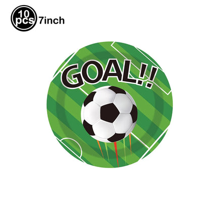 Soccer Party Disposable Tableware Paper Plates Cups Napkins Tablecloth Soccer Birthday Party Decoration Good Vibrations