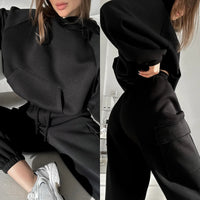 Sweatsuit Spring Outfits Women Sport Suit Zip Up Hoodie Jacket Sweater+Pant Running Jogging Workout Casual Set Tracksuit Good Vibrations