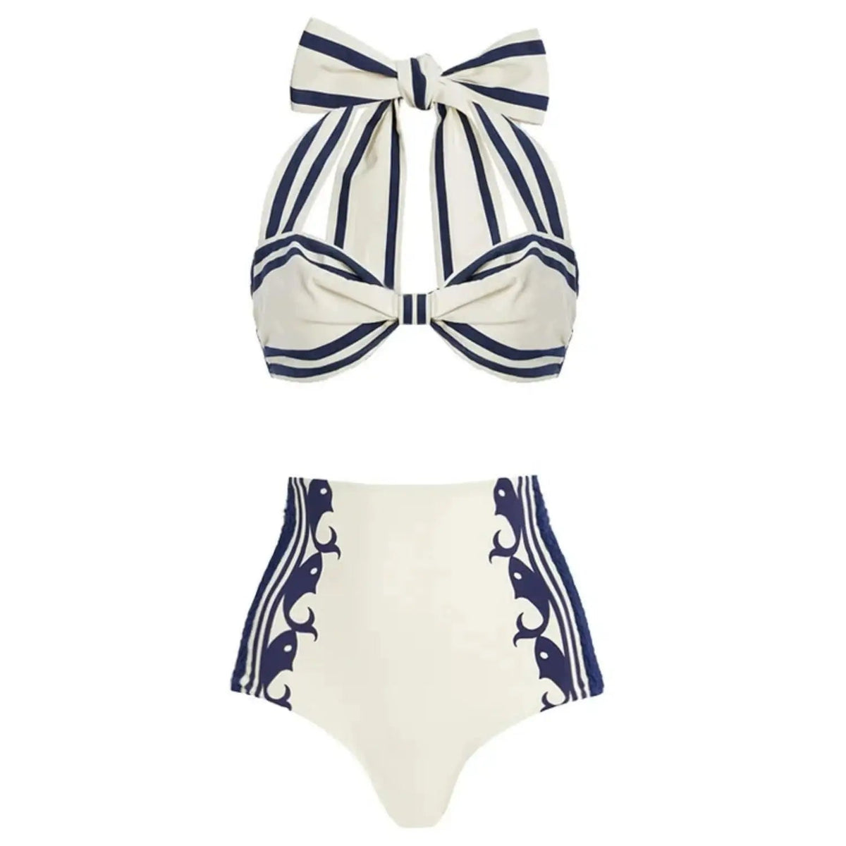 2Pcs Striped Swimsuit With Long Skirt Sexy Women Bikini Push Up Swimwear Halter Biquini Female Bathing Suit Slimming Beachwear Good Vibrations