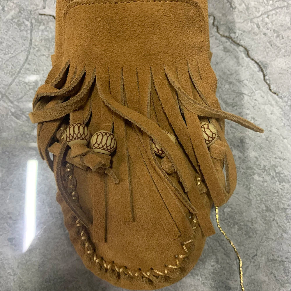 Women Flat Shoes Plus Size Casual Female Mullers Leather Women Loafers Fashion Tassels Designer Women Shoes Good Vibrations