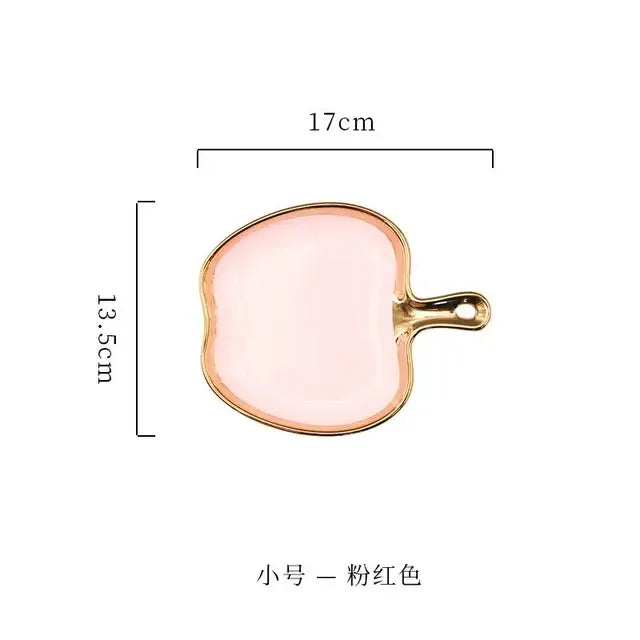 Dinner Plate with Handle Luxury Storage Tray Food Dessert Fruit Jewelry Trinket Dish Decorative Dinnerware Good Vibrations