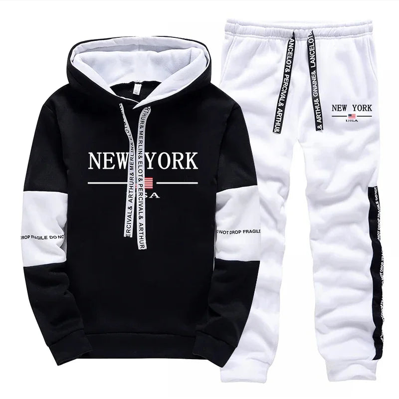 Quality Mens Tracksuit Casual Print Sweatshirts Sports Jogging Mens Clothing Autumn Winter Sportswear Single Piece Hoodie Pants Good Vibrations