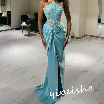 Customized Classic Modern Style Formal Evening Strapless Mermaid Beadings Bespoke Occasion  Prom Dresses Good Vibrations
