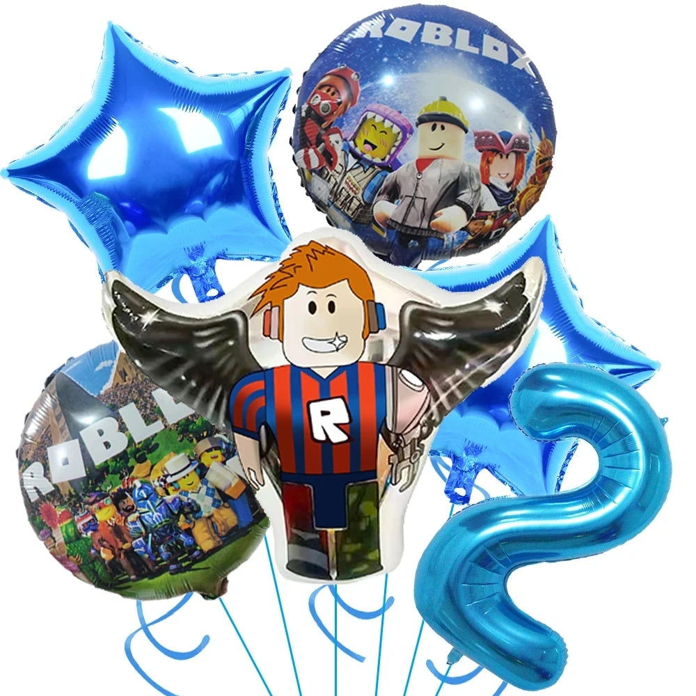 ROBLOX Birthday Foil Balloons Set Cartoon Party Decoration Supplies Baby Shower Favor Game Gift Number Balloon Boy Toy diy Good Vibrations