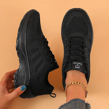 2025 Women's Walking Running Shoes Lightweight Breathable Fashionable Knitted Tennis Shoes Comfortable Activity Sneakers Women Good Vibrations