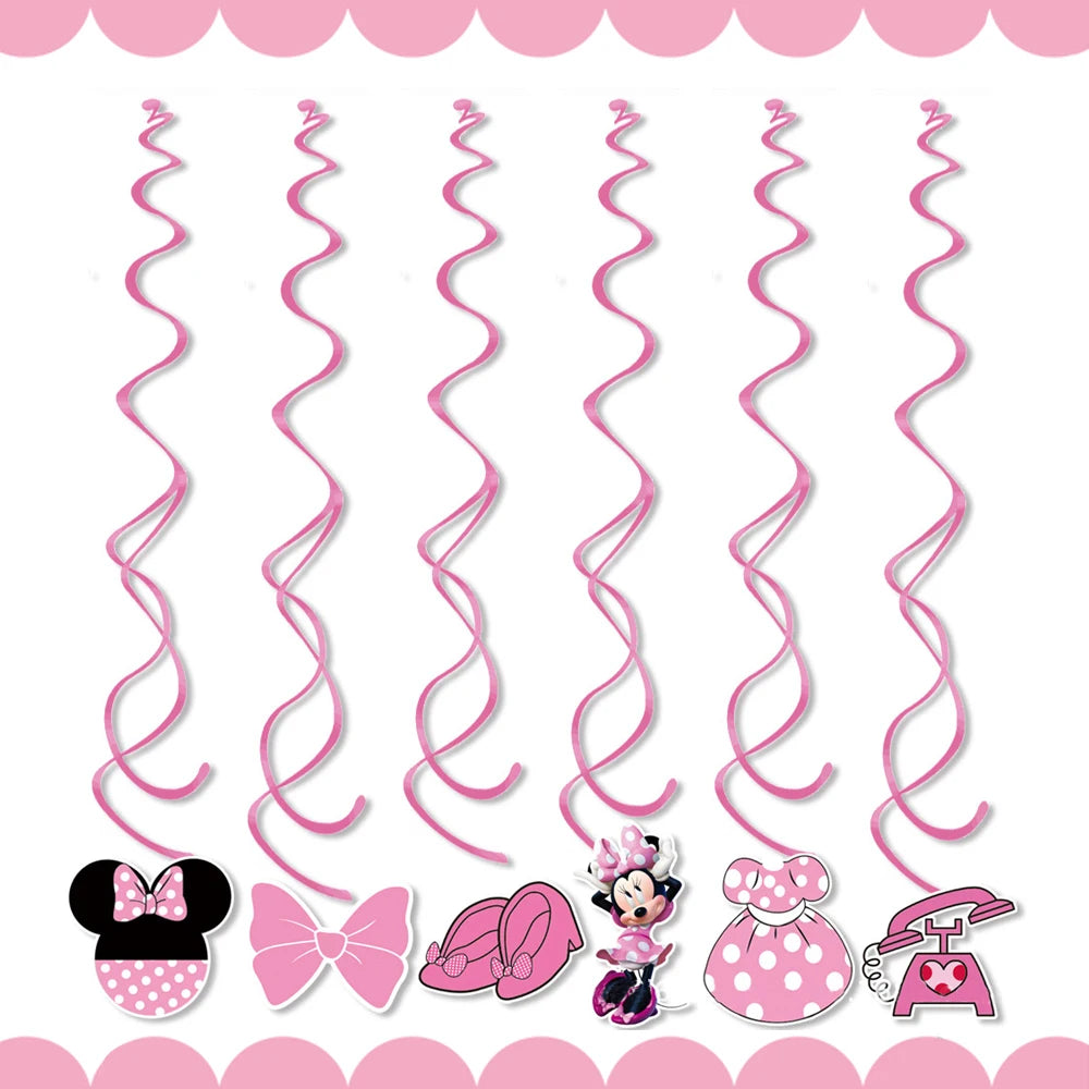 Minnie Mouse Birthday Decoration Disposable Cups Plates Tablecloth Cake Latex Balloon Baby Shower Kids Girls Party Supplies Good Vibrations