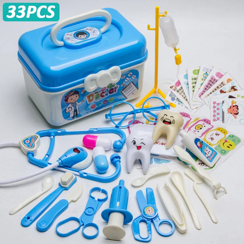 Doctor Set For Kids Pretend Play Girls Role-playing Games Hospital Accessorie Medical Kit Nurse Tools Bag Toys For Children Gift Good Vibrations