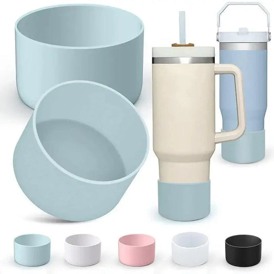 Silicone insulated cup protective sleeve for 20oz, 30oz, 40oz water bottles, non-slip and shockproof silicone boot bottom cover in multiple colors