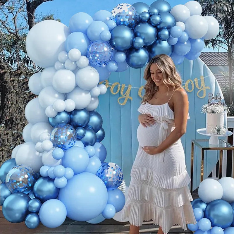 Blue Balloon Garland Arch Kit Macaron Light Blue Balloon Wedding Boy Baby Shower Ocean Birthday Party Decoration Kids Ballons Good Vibrations