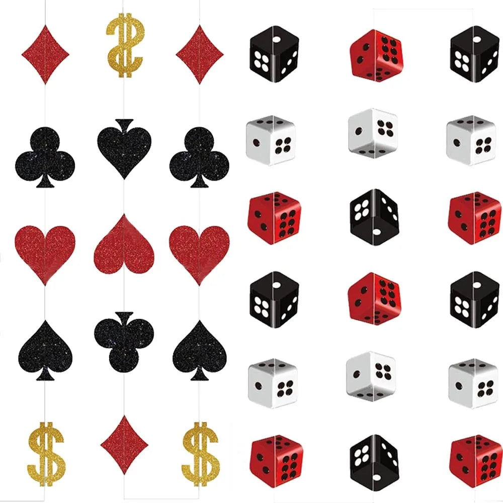 Casino Theme Party Decorations Las Vegas Hanging Poker Cube Dice Hanging Casino Party Ceiling for Casino Night Decor Supplies Good Vibrations