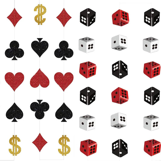 Casino Theme Party Decorations Las Vegas Hanging Poker Cube Dice Hanging Casino Party Ceiling for Casino Night Decor Supplies Good Vibrations