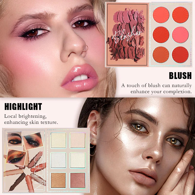 78 Colors of Eye Shadow, Blush and Lip Gloss All-in-One Makeup Palette with Rich Colors, Fine Powder and Easy to Apply Good Vibrations