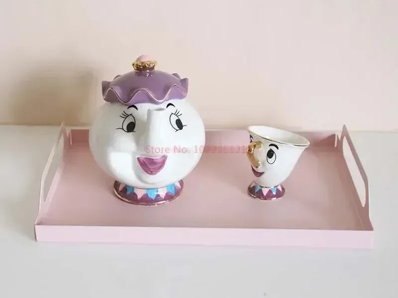 Disney Teapot Cute Cartoon Beauty And The Beast Coffee Pots Mug Mrs Potts Chip Cup Tea Cup Pots One Tea Set Droshipping Desk Gif Good Vibrations Adult Super Store