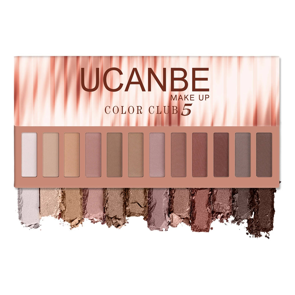 UCANBE 12 Color Eyeshadow Makeup Palette, Naked Nude Eye Shadow, Neutral Matte Shimmer Make Up Pallet - 05 Good Vibrations
