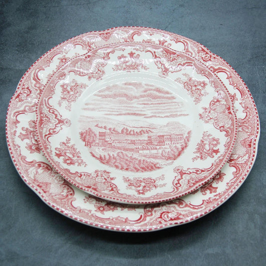 European Style The Old Britain Castles Pink Dinner Set Dinner Ceramic Breakfast Plates Steak Plate Noodles Plate Dish Soup Bowl Good Vibrations
