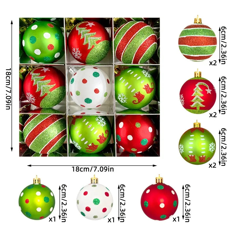Christmas Ball Decoration Green Monster Xmas Tree Ornament Green Painted Xmas Hanging Tree Pendant New Year Christmas Home Decor Good Vibrations
