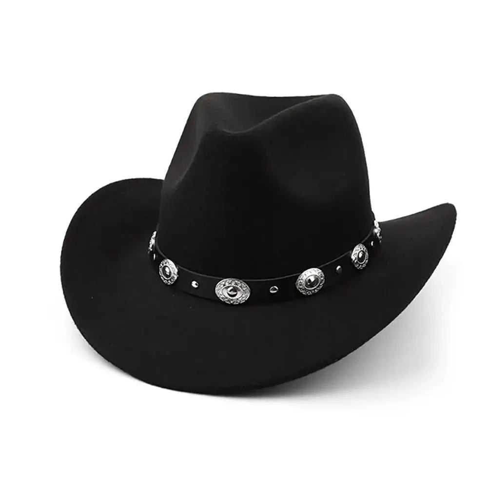 Black Vintage Cowboy Hat Cowgirl Accessories Jazz Cowgirl Wide Brim  Caps Sunshade Cap  Holidays Party Cosplay Hat Good Vibrations