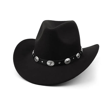 Black Vintage Cowboy Hat Cowgirl Accessories Jazz Cowgirl Wide Brim  Caps Sunshade Cap  Holidays Party Cosplay Hat Good Vibrations