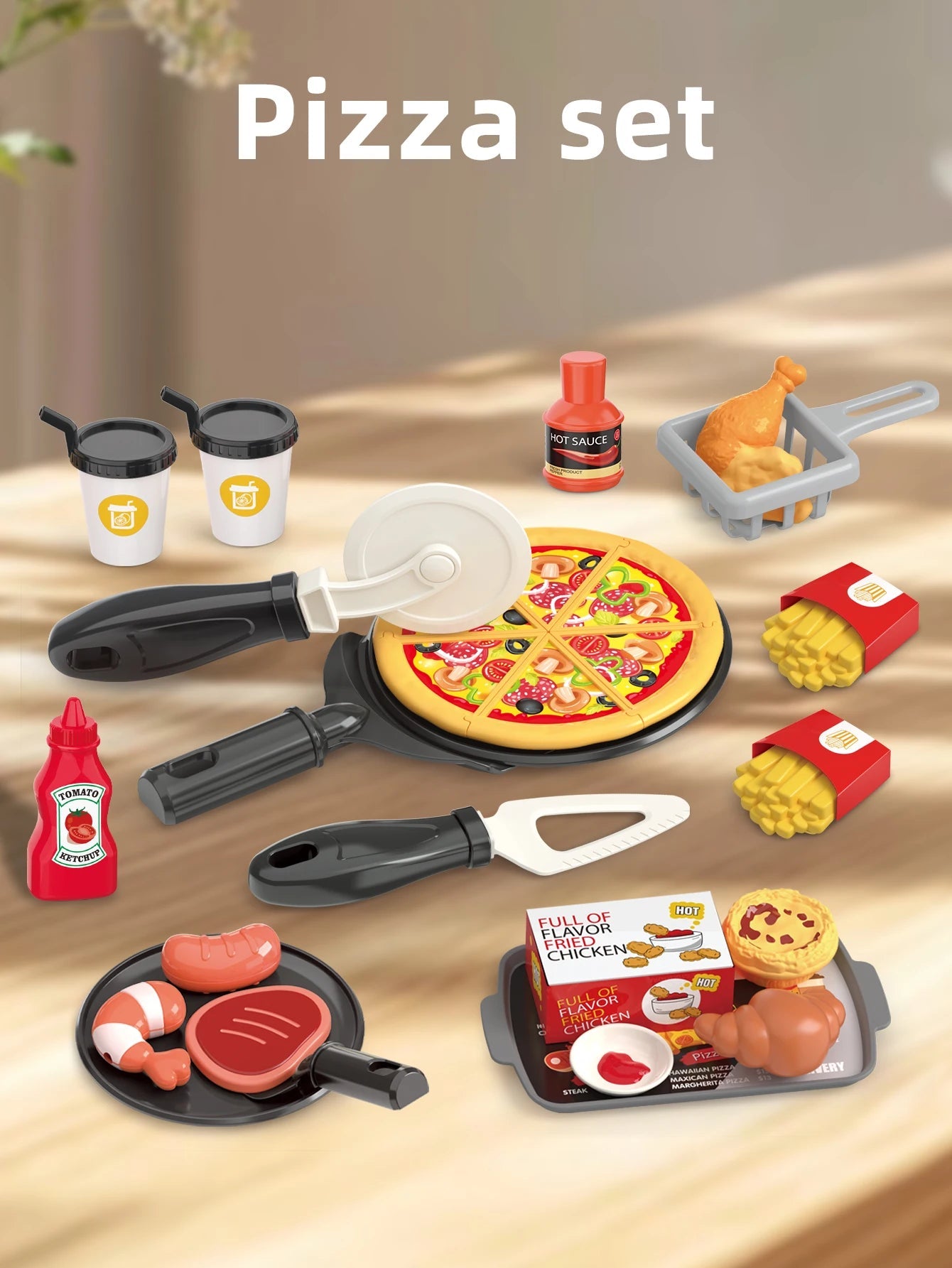 Children's toys: Pretend play, barbecue, fast food, pizza, sushi, afternoon tea, desserts, kitchen food, toy sets Good Vibrations