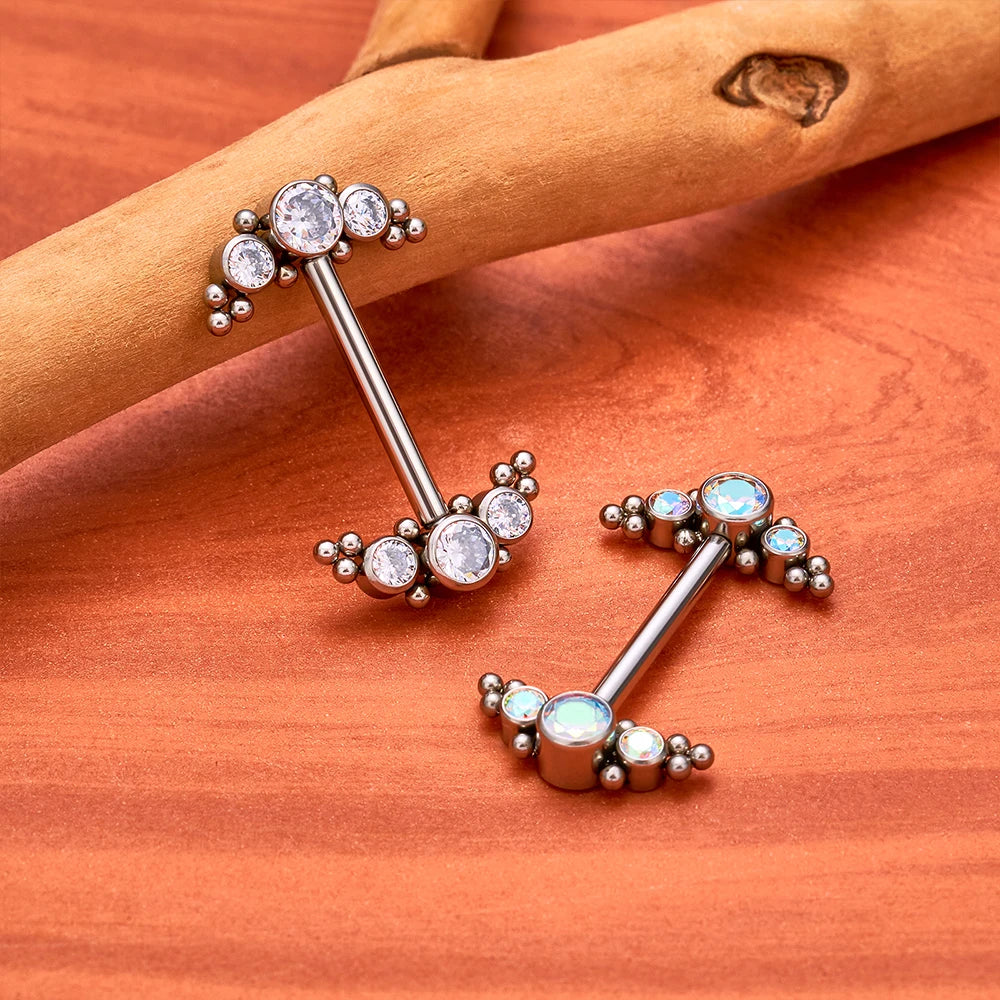 14G Nipple Rings G23 Titanium Barbell Zircon Nipple Shield Piercing for Women Girls Sexy Nipple Piercing Jewelry Good Vibrations
