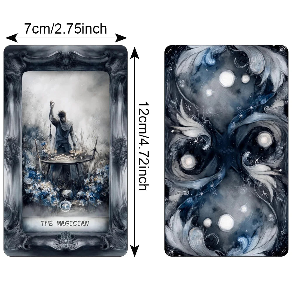 Dark Fantasy Tarot Deck, 78-Cards with Guidebook, Gothic-Style Taro Cards, Uncovering Hidden Truths, Fortune-telling Toy, 12x7cm Good Vibrations