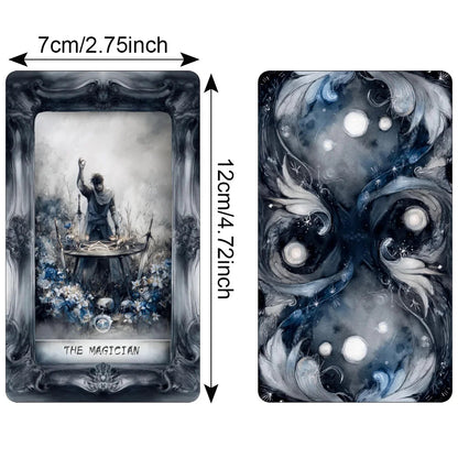 Dark Fantasy Tarot Deck, 78-Cards with Guidebook, Gothic-Style Taro Cards, Uncovering Hidden Truths, Fortune-telling Toy, 12x7cm Good Vibrations