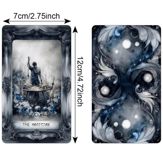 Dark Fantasy Tarot Deck, 78-Cards with Guidebook, Gothic-Style Taro Cards, Uncovering Hidden Truths, Fortune-telling Toy, 12x7cm Good Vibrations