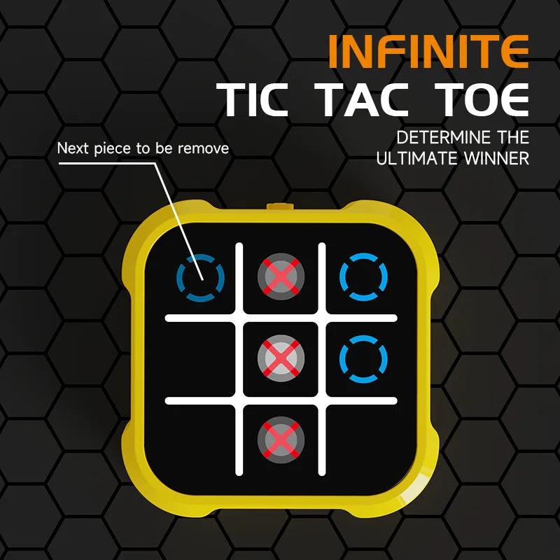 Portable Tic Tac Toe Game Console Toys Handheld Electronic Puzzle Chessboard  Memory Training & Montessori Travel Toy Xmas Gifts Good Vibrations
