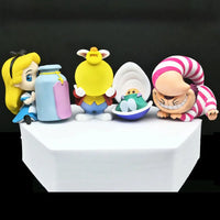 4Pcs/Set Cartoon Anime Figures Alice Cheshire Cat White Rabbit Pvc Action Figure Model Dolls Toys For Children Christmas Gift Good Vibrations Adult Super Store