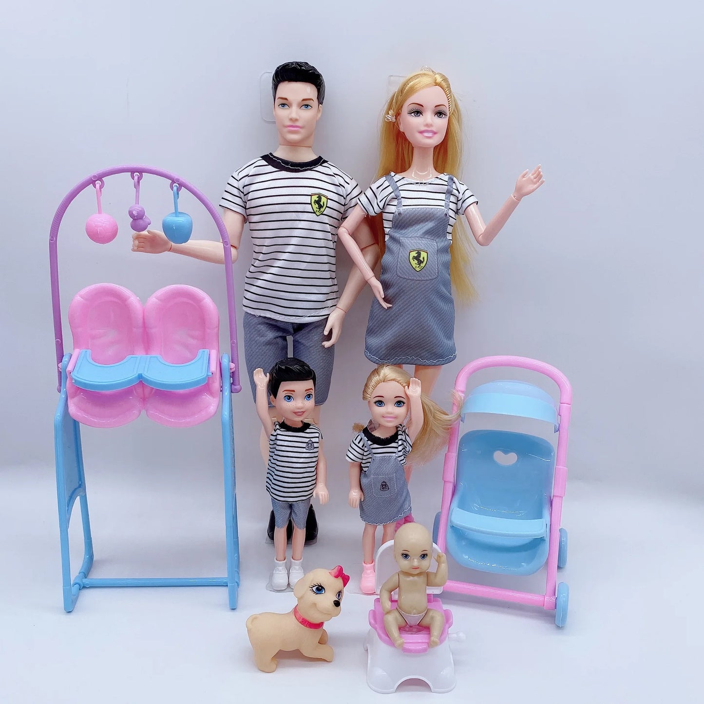 Fashion Cute Doll House Family Stroller Accessories For 11.5'' Pregnant Dolls with Baby Doll Birthday Christmas Gift Kid Toys Good Vibrations
