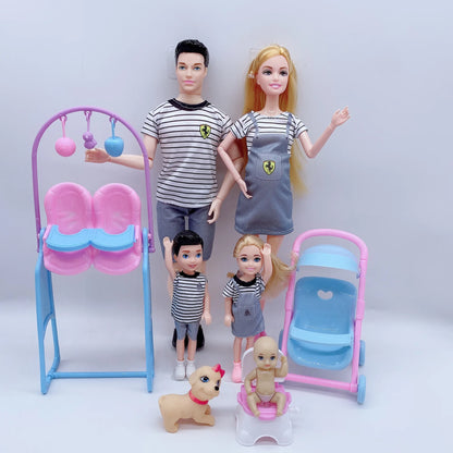 Fashion Cute Doll House Family Stroller Accessories For 11.5'' Pregnant Dolls with Baby Doll Birthday Christmas Gift Kid Toys Good Vibrations