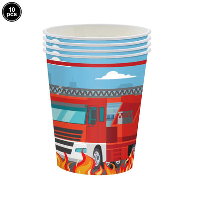 Fireman Cake Topper Cupcake Toppers Fire Hydrant Truck Firefighter Helmet Theme for Kids Boy Girl Happy Birthday Cake Decoration Good Vibrations