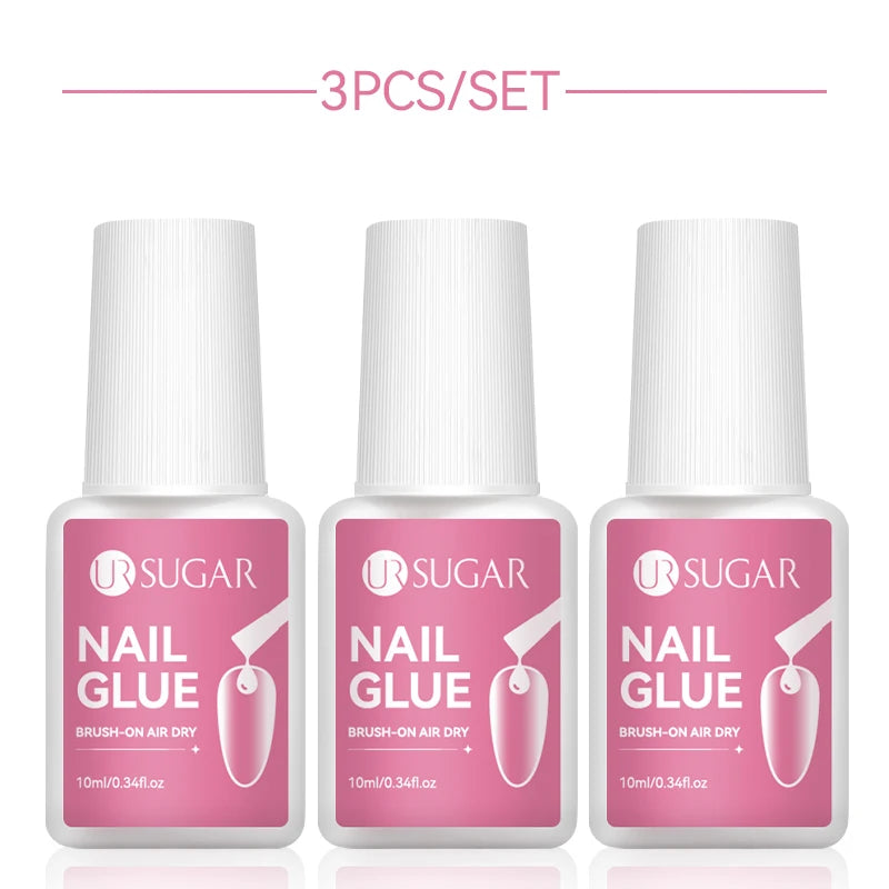 UR SUGAR 1/3/5PCS Quick Drying Nail Glue Super Strong Nail Rhinestones Glue for Acrylic Fake Tips Nail Gel Glue Manicure Tools Good Vibrations